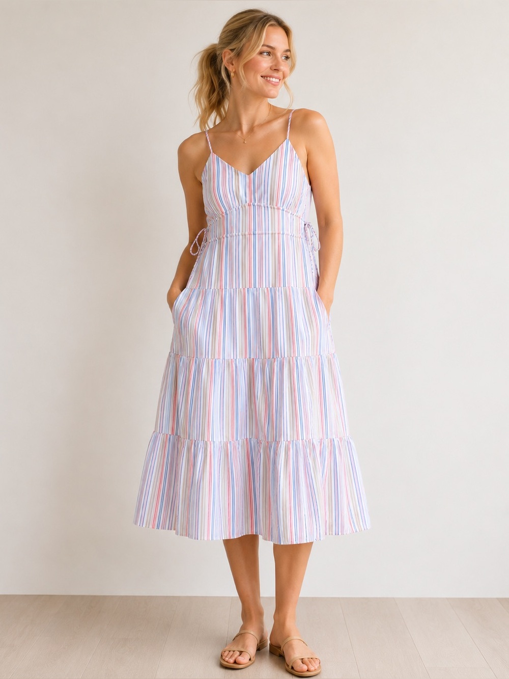 Southern Tide Raquel  new with tags vertical stripes lined 100% cotton large